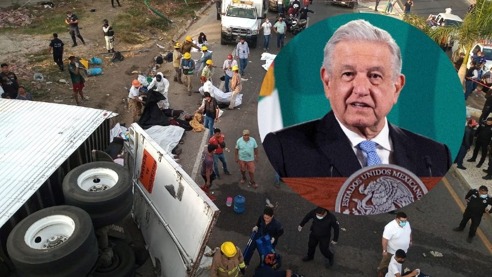 AMLO lamenta muerte de 55 migrantes tras accidente en Chiapas