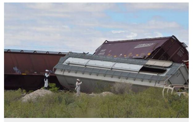 Tren descarrilado en Villa Ahumada con ácido